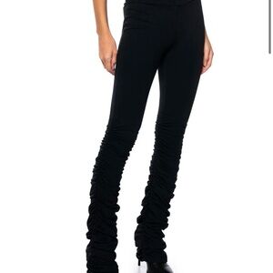 Black Ruched Womens leggings high rise